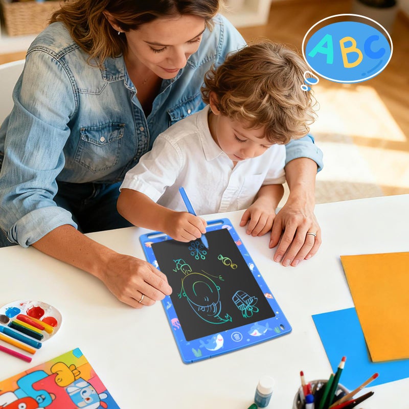 Mafiti LCD Writing Tablet 8.5 Inch Electronic Writing Drawing Pads Portable Doodle Board Gifts for Kids Office Memo Home Whiteboard Blue - Image 3
